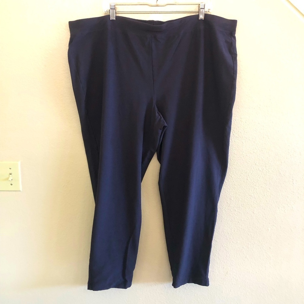 Eileen Fisher Women’s Deep Blue High Rise Textured Pants Plus Size 3X